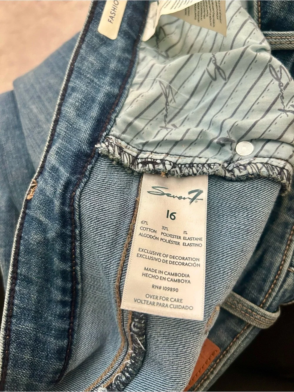 Seven7 Women's Dark Blue Straight Leg Jeans